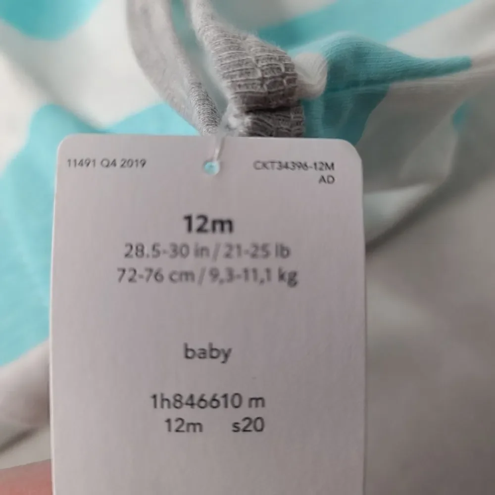 NWT Carters 12 month Striped Octopus Romper Snaps